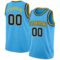 Custom Sky Blue Navy-Gold Authentic Basketball Jersey