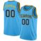 Custom Sky Blue Royal-Gold Authentic Basketball Jersey