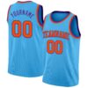Custom Sky Blue Orange-Purple Authentic Basketball Jersey