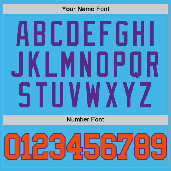 Custom Sky Blue Orange-Purple Authentic Basketball Jersey