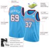 Custom Sky Blue White-Red Authentic Basketball Jersey
