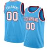Custom Sky Blue White-Red Authentic Basketball Jersey