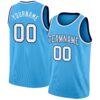 Custom Sky Blue White-Navy Authentic Basketball Jersey