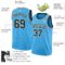 Custom Sky Blue Black-Cream Authentic Basketball Jersey