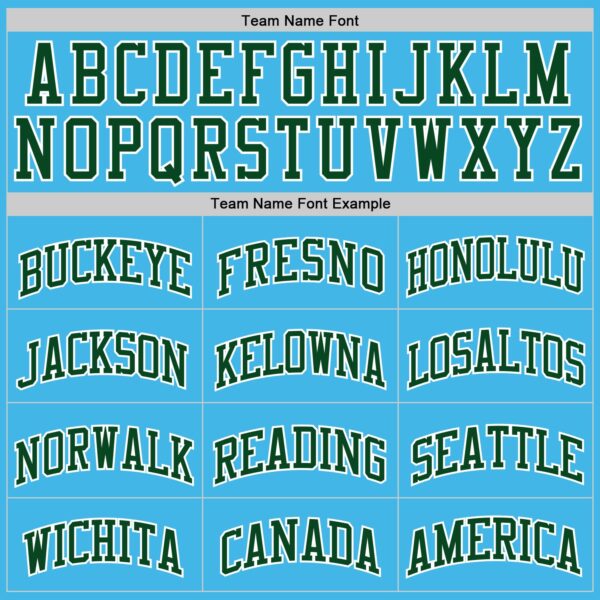 Custom Sky Blue Green-White Authentic Basketball Jersey