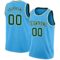 Custom Sky Blue Green-White Authentic Basketball Jersey