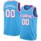 Custom Sky Blue White-Pink Authentic Basketball Jersey