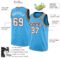 Custom Sky Blue White Navy-Orange Authentic Basketball Jersey