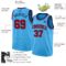 Custom Sky Blue Red-Navy Authentic Basketball Jersey