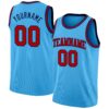 Custom Sky Blue Red-Navy Authentic Basketball Jersey