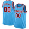 Custom Sky Blue Red-White Authentic Basketball Jersey