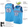 Custom Sky Blue White Royal-Red Authentic Basketball Jersey