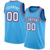 Custom Sky Blue White Royal-Red Authentic Basketball Jersey