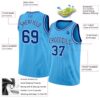 Custom Sky Blue Royal-White Authentic Basketball Jersey