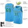 Custom Sky Blue Kelly Green-White Authentic Basketball Jersey
