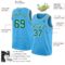 Custom Sky Blue Kelly Green-White Authentic Basketball Jersey