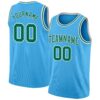 Custom Sky Blue Kelly Green-White Authentic Basketball Jersey