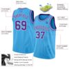 Custom Sky Blue Purple-White Authentic Basketball Jersey