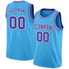 Custom Sky Blue Purple-White Authentic Basketball Jersey