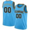 Custom Sky Blue Black-Old Gold Authentic Basketball Jersey
