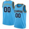 Custom Sky Blue Navy-Old Gold Authentic Basketball Jersey