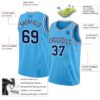 Custom Sky Blue Navy-White Authentic Basketball Jersey