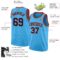 Custom Sky Blue Navy-Orange Authentic Basketball Jersey
