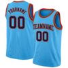 Custom Sky Blue Navy-Orange Authentic Basketball Jersey