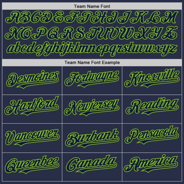 Custom Navy Neon Green Authentic Sleeveless Baseball Jersey