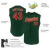 Custom Green Red-Cream Authentic Sleeveless Baseball Jersey