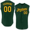 Custom Green Gold-Black Authentic Sleeveless Baseball Jersey