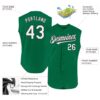 Custom Kelly Green White-Black Authentic Sleeveless Baseball Jersey