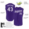 Custom Purple White Authentic Sleeveless Baseball Jersey