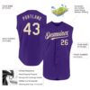 Custom Purple Cream Authentic Sleeveless Baseball Jersey