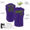 Custom Purple Black-Neon Green Authentic Sleeveless Baseball Jersey