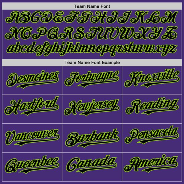 Custom Purple Black-Neon Green Authentic Sleeveless Baseball Jersey