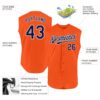 Custom Orange Navy-White Authentic Sleeveless Baseball Jersey