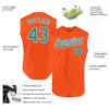 Custom Orange Teal-White Authentic Sleeveless Baseball Jersey