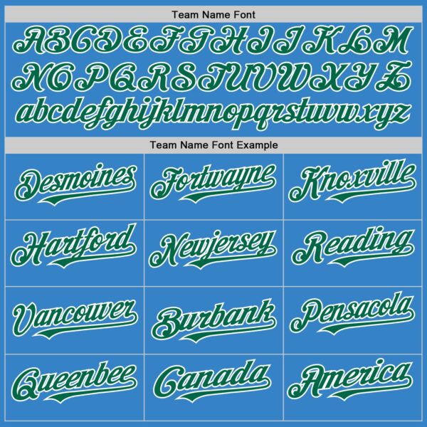 Custom Powder Blue Kelly Green-White Authentic Sleeveless Baseball Jersey