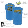 Custom Powder Blue Black-Gold Authentic Sleeveless Baseball Jersey