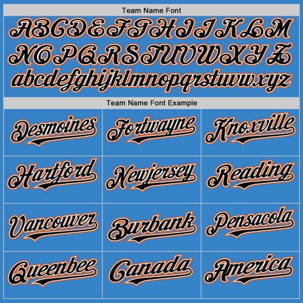 Custom Powder Blue Black-Orange Authentic Sleeveless Baseball Jersey