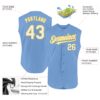 Custom Light Blue White-Yellow Authentic Sleeveless Baseball Jersey