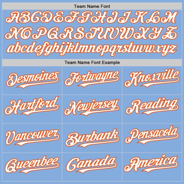 Custom Light Blue White-Orange Authentic Sleeveless Baseball Jersey