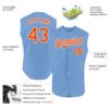 Custom Light Blue Orange-White Authentic Sleeveless Baseball Jersey