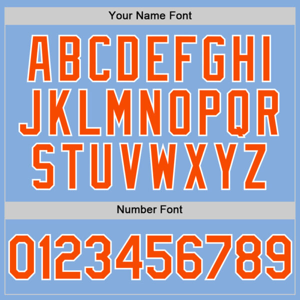 Custom Light Blue Orange-White Authentic Sleeveless Baseball Jersey