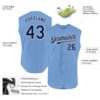Custom Light Blue Navy-White Authentic Sleeveless Baseball Jersey