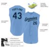 Custom Light Blue Navy Gray-Teal Authentic Sleeveless Baseball Jersey