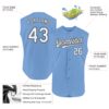 Custom Light Blue White-Black Authentic Sleeveless Baseball Jersey