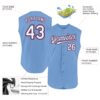 Custom Light Blue Royal-Red Authentic Sleeveless Baseball Jersey