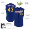Custom Royal Yellow-Crimson Authentic Sleeveless Baseball Jersey